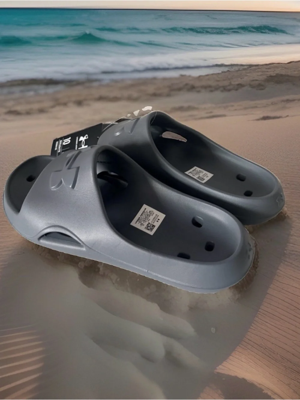 Under Armour Men's Size 10 Locker V Slide Sandals. Castlerock Grey. NWT